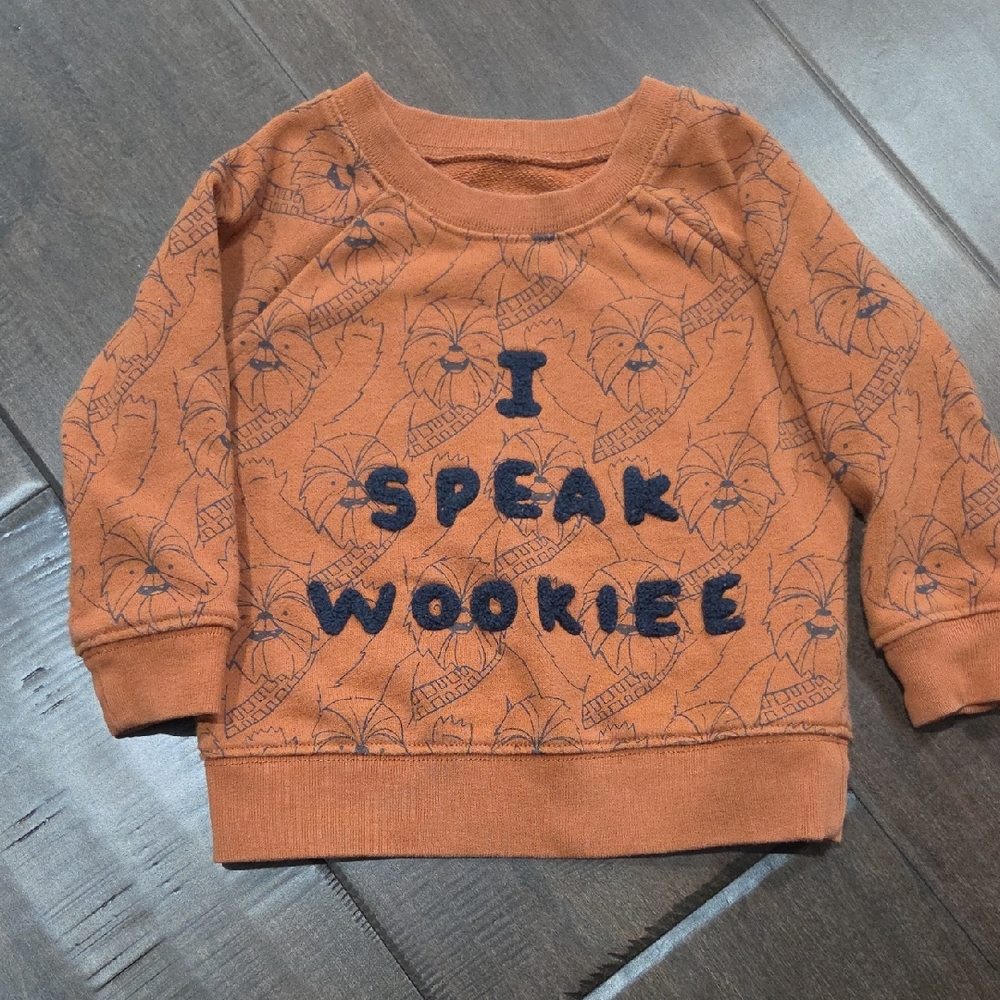 GAP Orange 'I Speak Wookiee' Kids Pullover Sweatshirt